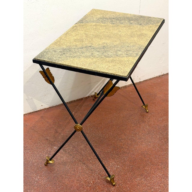 Maison Jansen Style Gilt-Iron Arrow Motif Side Table, France, 1970s For Sale - Image 14 of 18