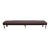 Long Upholstered Bench With Nail Head and Fluted Leg Details For Sale