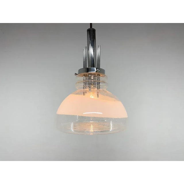 Murano Glass and Chrome Pendant by Mazzega, Italy, 1960s For Sale - Image 9 of 14