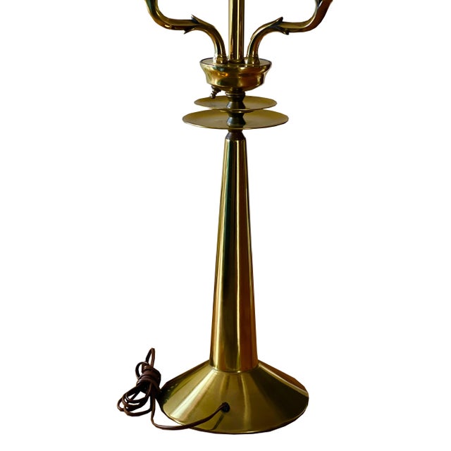 Mid-Century Modern Mid-Century Modern Decorative Candelabra Brass Table Lamp For Sale - Image 3 of 8