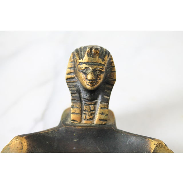 Vintage Cast Brass Egyptian Ashtrays - A Pair For Sale - Image 10 of 10