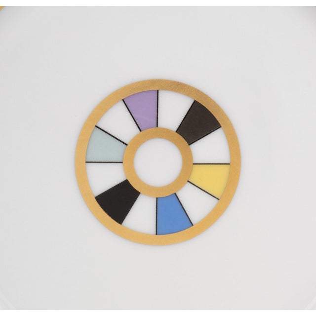 French Set of Five Olivier Gagnere for Bernardaud Porcelain "Lipair" Pattern Dessert Plates For Sale - Image 3 of 7