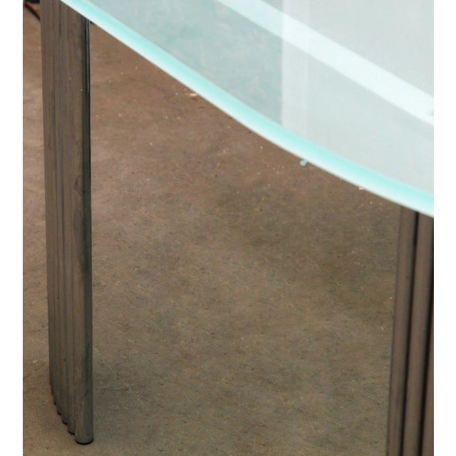 Mid 20th Century Reclaimed Art Deco Oblong Glass Top Dining Table For Sale - Image 6 of 7