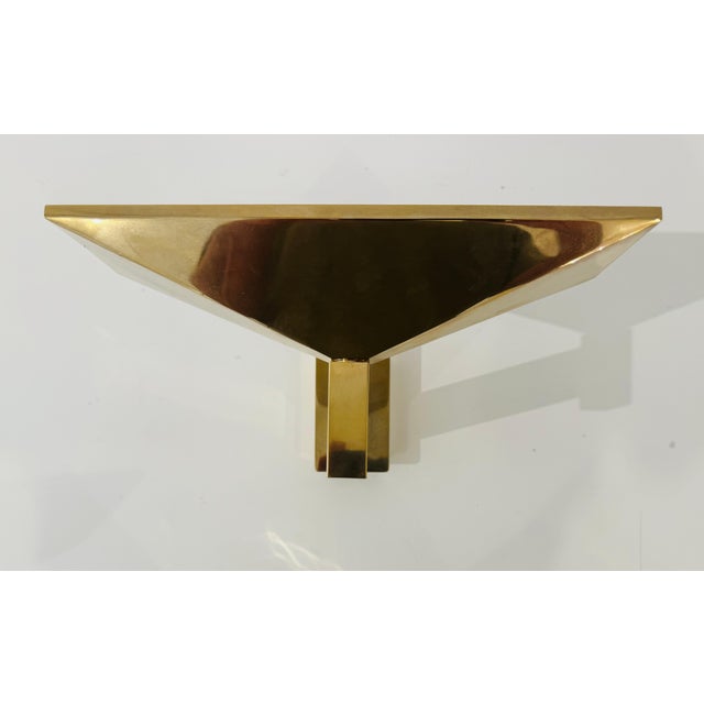 Gold 1980s Postmodern Pierre Disderot Verre Lumiere French Gold Wall Lamps - a Pair For Sale - Image 8 of 13