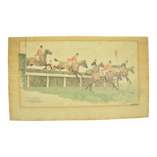 Mid 20th Century Paul Brown the First Fence Pink Coat Cup For Sale