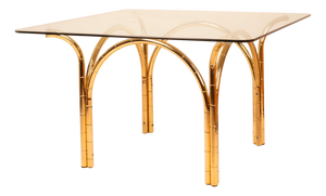 Italian Crystal and Brass Table, 1970s