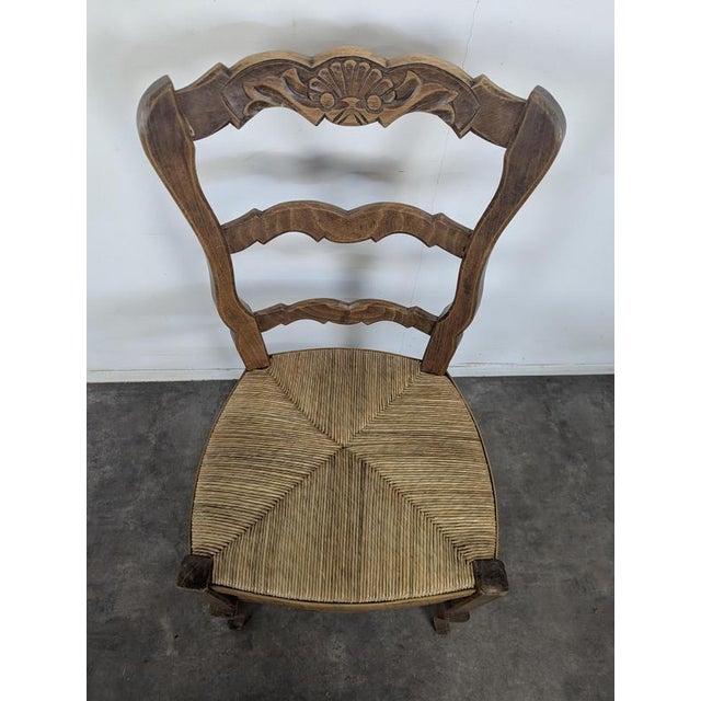 Louis XV Style Straw-Seated Chairs, Set of 4 For Sale - Image 6 of 9