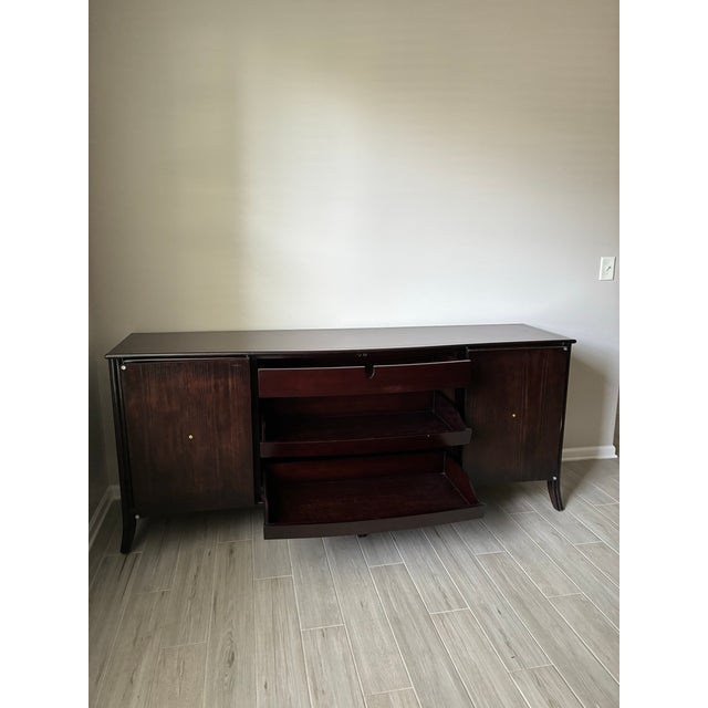 Brown Late 20th Century Barbara Barry for McGuire Rattan Oak Raffia Sideboard Buffet For Sale - Image 8 of 10