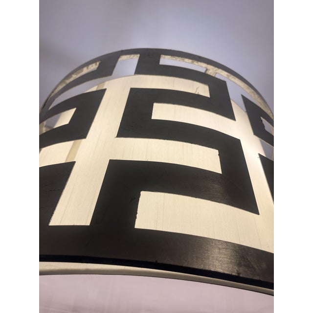2010s Greek Key Inspired Drum Light For Sale - Image 5 of 6