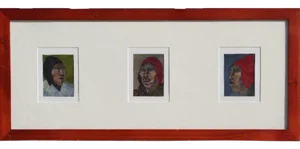 Modern Miniature South American or Native American Portraits Paintings Signed Erwin Mid 20th Century