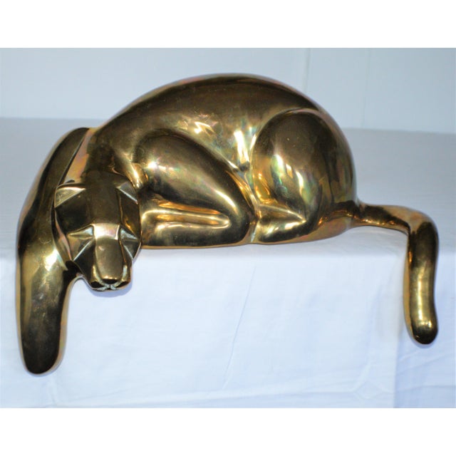 Dolbi Cashier Dolbi Cashier Style Brass Resting Panther For Sale - Image 4 of 4