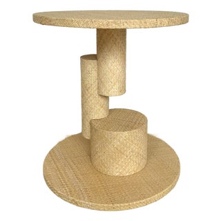 Baker / McGuire Modern Customizable Unfinished Woven Cane Moya Accent Table For Sale