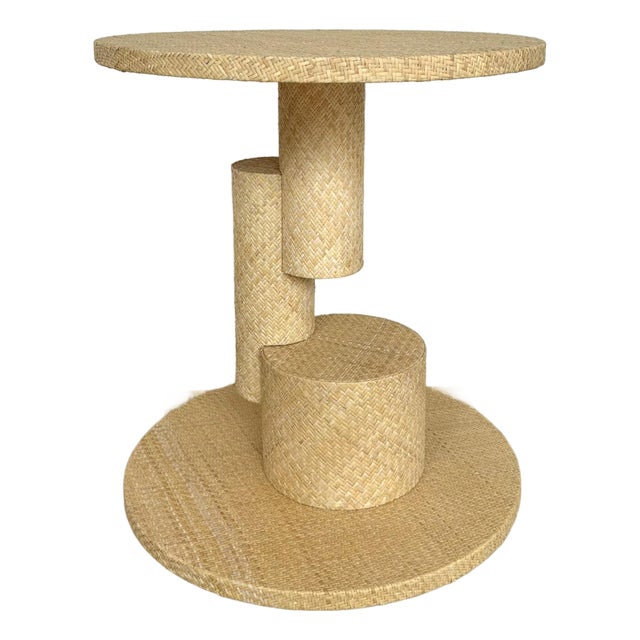 Baker / McGuire Modern Customizable Unfinished Woven Cane Moya Accent Table For Sale