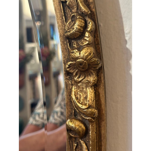 French Oval Giltwood French Style Mirror For Sale - Image 3 of 5