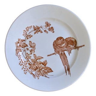 Vintage French Round Platter from Longwy, 1870 For Sale