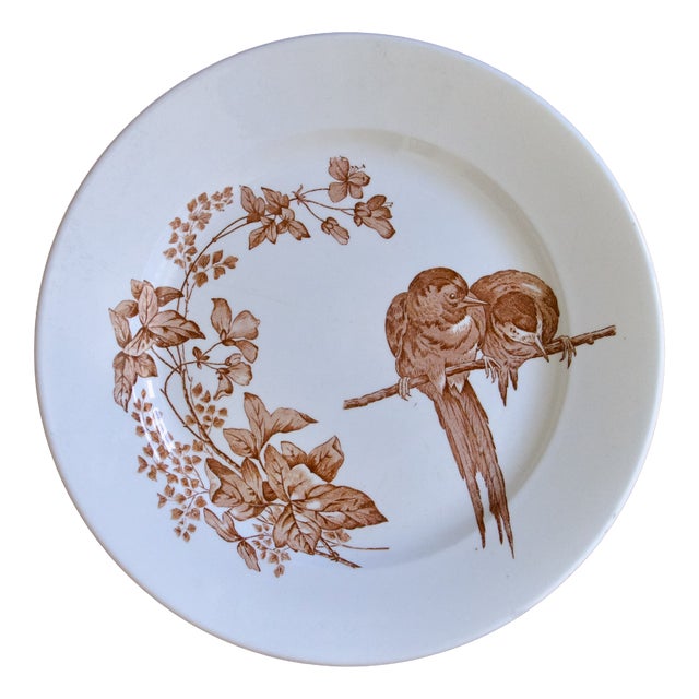 Vintage French Round Platter from Longwy, 1870 For Sale