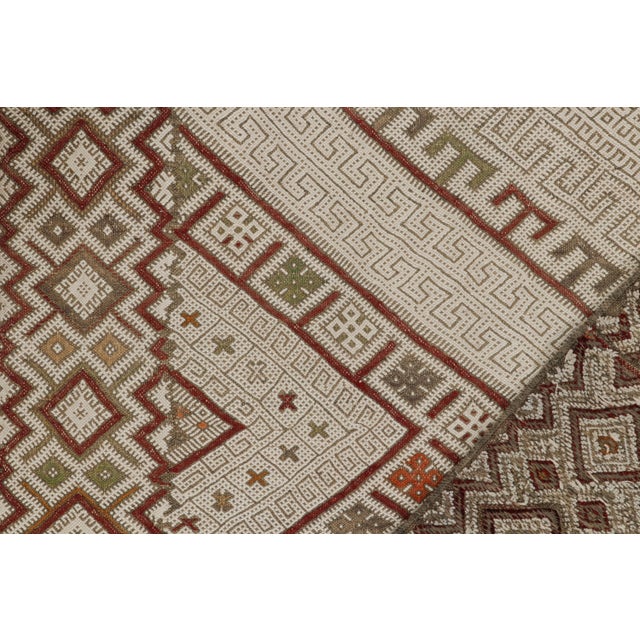 Textile Beige Vintage Zayane Moroccan Kilim Rug With Geometric Pattern, From Rug & Kilim For Sale - Image 7 of 7
