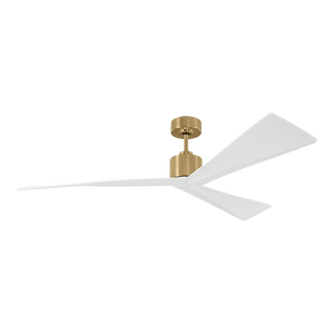 Sean Lavin by Visual Comfort Fan Adler 60" Ceiling Fan in Burnished Brass and Matte White ABS