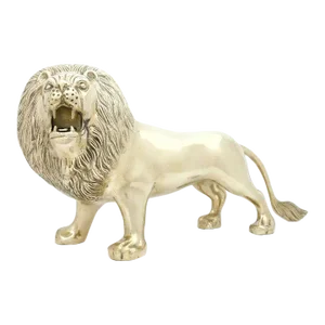 Vintage Large Brass Lion Figurine