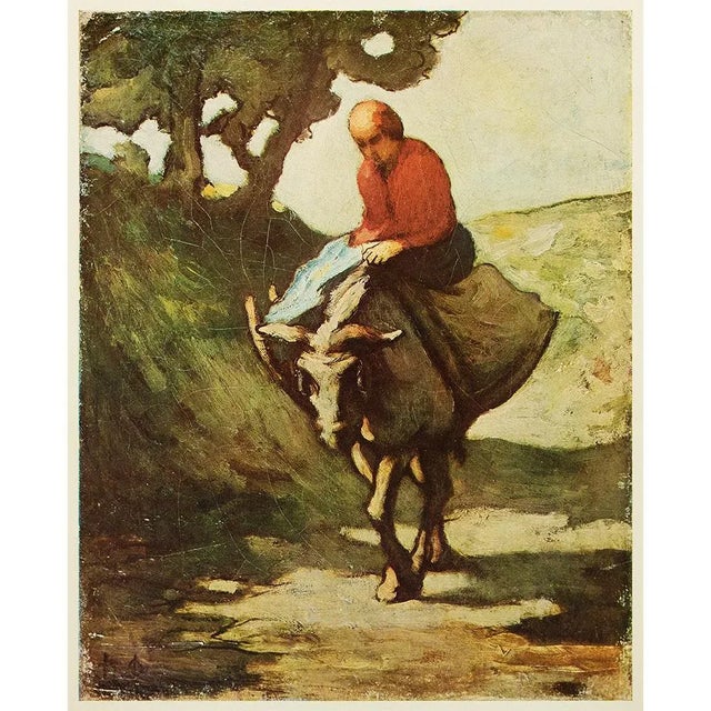 Circa 1950s After Honoré Daumier "Coming Back From Market" Vintage Full Color Print For Sale In Dallas - Image 6 of 6
