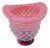Vintage Fenton Wild Rose Overlay Hobnail Opalescent Hat Vase in Cranberry Glass For Sale