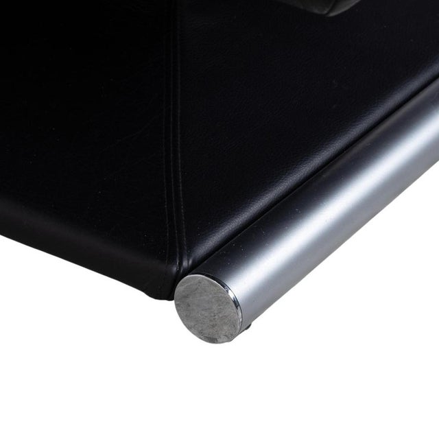 Black Set of Metal and Leather 6500 Armchair and Ottoman from Rolf Benz For Sale - Image 8 of 18