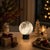 Aloadecor Smoky Grey Hand-Blown Art Glass Globe Table Lamp Cordless Rechargeable Decorative Bedside Lamp With Dimmable Led For Sale - Image 9 of 11