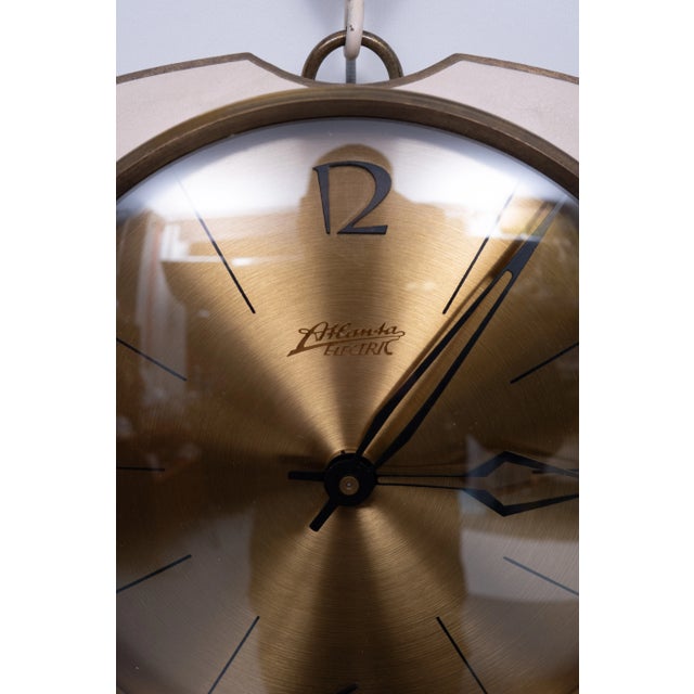 German Atlanta Electric Wall Clock, 1950s For Sale - Image 4 of 8