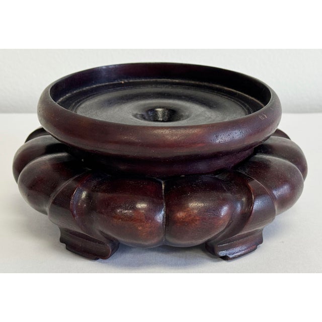 Chinoiserie Carved Wood Ginger Jar Riser or Candle Stand For Sale - Image 3 of 8
