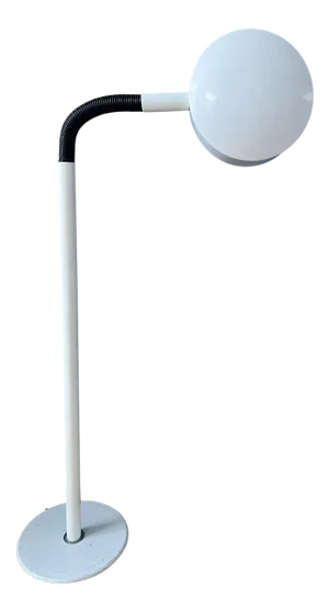 Vintage Space Age White Metal Floor Lamp from Hala