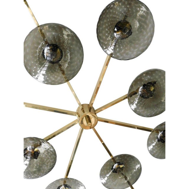 Not Yet Made - Made To Order 21st Century Dieci Polished Brass Smoky Bubbles Murano Flush Mount by Fabio LTD For Sale - Image 5 of 6