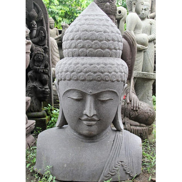Volcanic Stone Buddha Bust Chairish