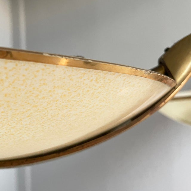 Mid-Century Modern Italian Chandelier in Glass and Brass, 1950s For Sale - Image 9 of 18