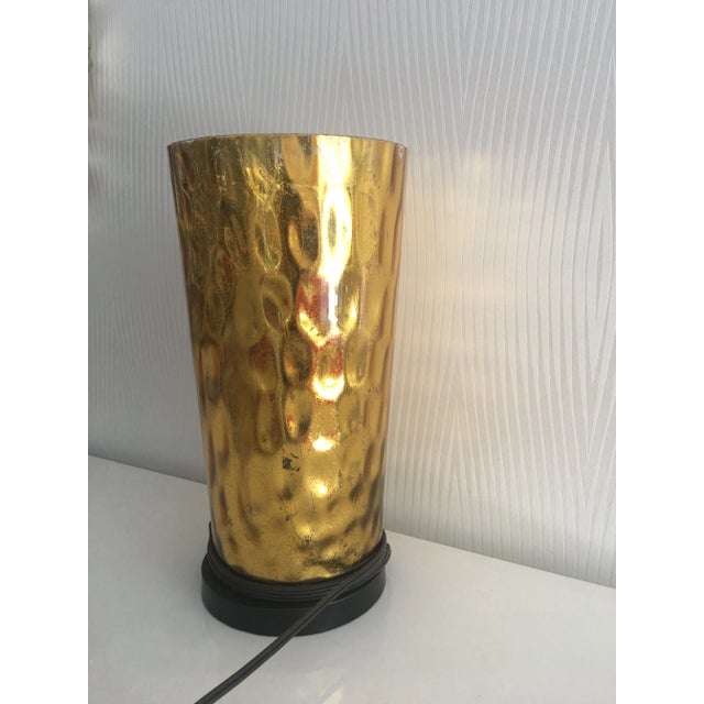 Mid 20th Century 20th Century Lamp With Painted Gold Glass Shade For Sale - Image 5 of 5