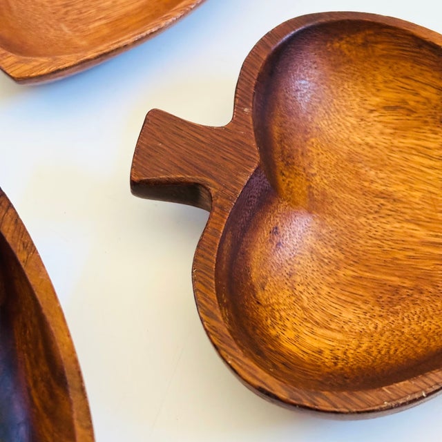 Mid Century Wood Card Suit Dishes - Set of 4 For Sale - Image 10 of 12
