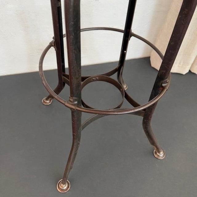 1940s Industrial Height Adjustable Factory Stool by Toledo Metal Furniture Co. For Sale In New York - Image 6 of 6