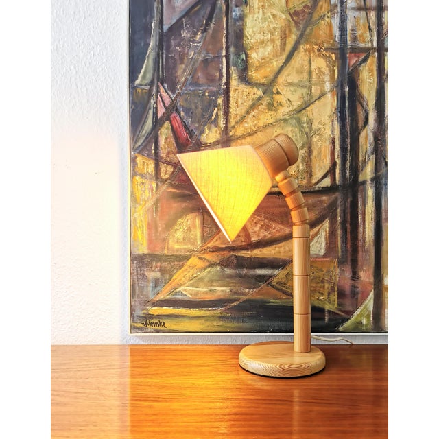 Swedish Pine Table Lamp from GB Solbackens Svarveri, 1970s For Sale - Image 6 of 15
