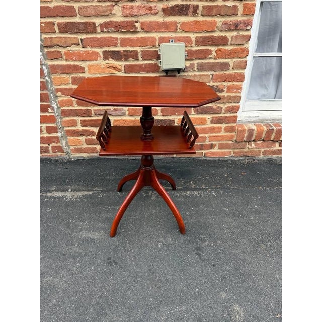 Vintage English Regency Style Mahogany Spider Leg Two Tier Side Table For Sale - Image 12 of 16