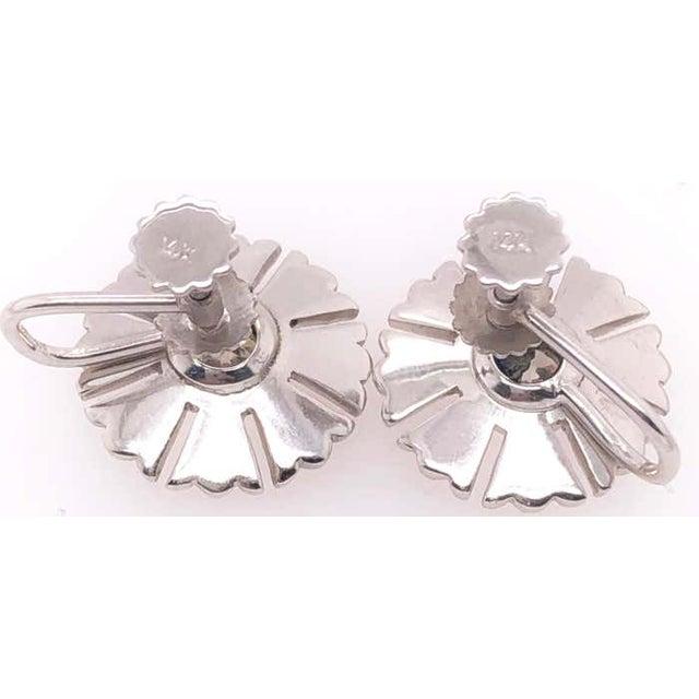 2010s 14 Karat White Gold Fashion Non Pierce Earrings With Diamonds For Sale - Image 5 of 9