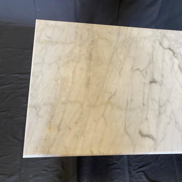 Antique French Marble Top Cafe or Bistro Table With Cast Iron Base For Sale In Portland, ME - Image 6 of 15
