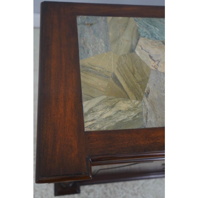 Maitland Smith Mahogany Stone Top Console Cabinet For Sale - Image 11 of 18
