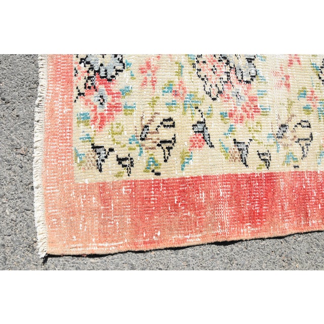 1970s Turkish Red Floral Rug For Sale - Image 4 of 9
