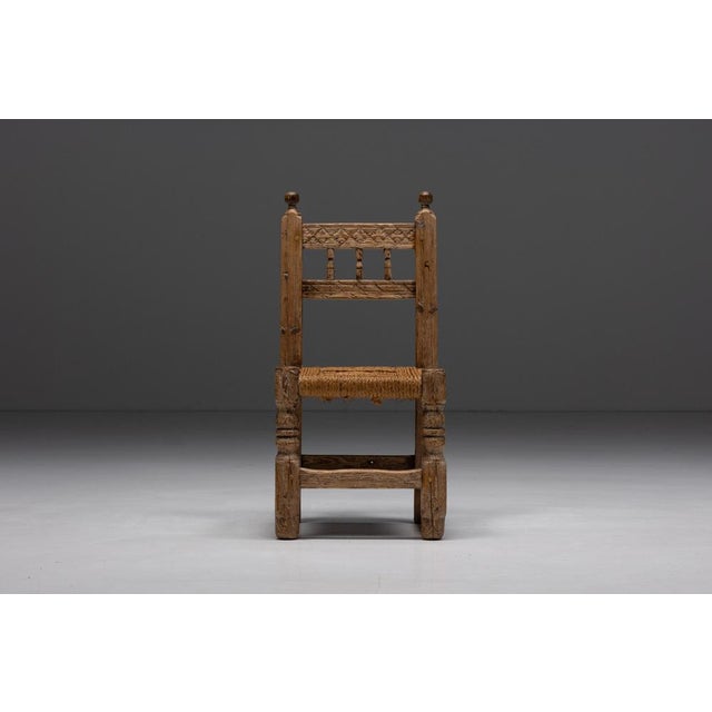 Rustic Straw Dining Chair, Spain, 19th Century | Chairish
