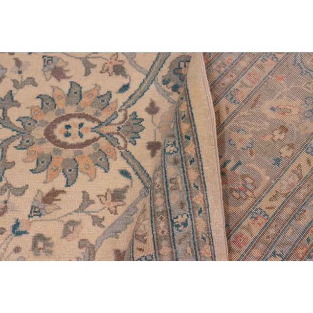 Beige Shabby Chic Floral Beige/Green Wool Rug - 8'1'' X 9'11'' For Sale - Image 8 of 10