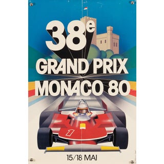 Grand Prix Monaco 38E Original Motorsport Poster by J. Grognet, 1980 For Sale