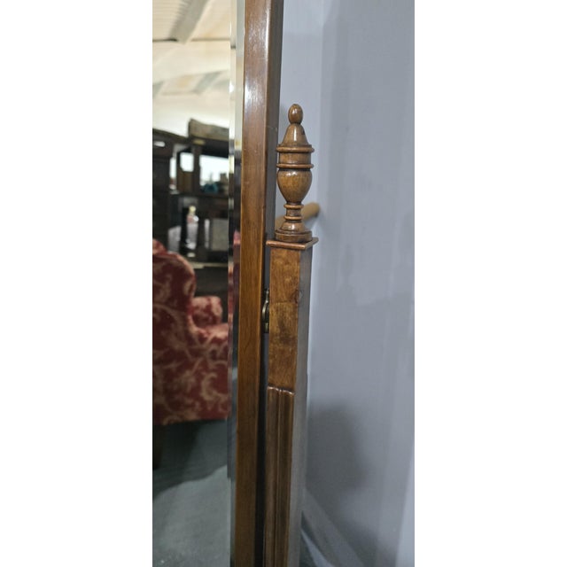 Queen Anne Burr Walnut Cheval Mirror, 1920 For Sale - Image 9 of 12