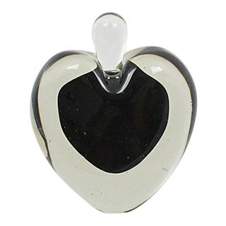 Murano Black Heart Perfume Bottle For Sale