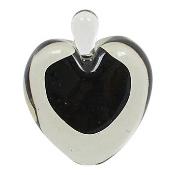 Murano Black Heart Perfume Bottle For Sale