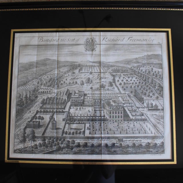 Johannes Kip Pair of Bird’s Eye English Estate Views Engraved by Johannes Kip, 18th C. For Sale - Image 4 of 17