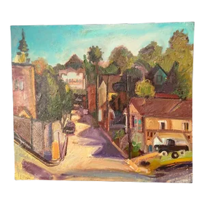 "Crockett Street" Original California Landscape Painting by James Hartman